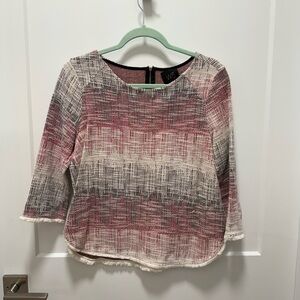 W5 Pink and Gray Textured Top